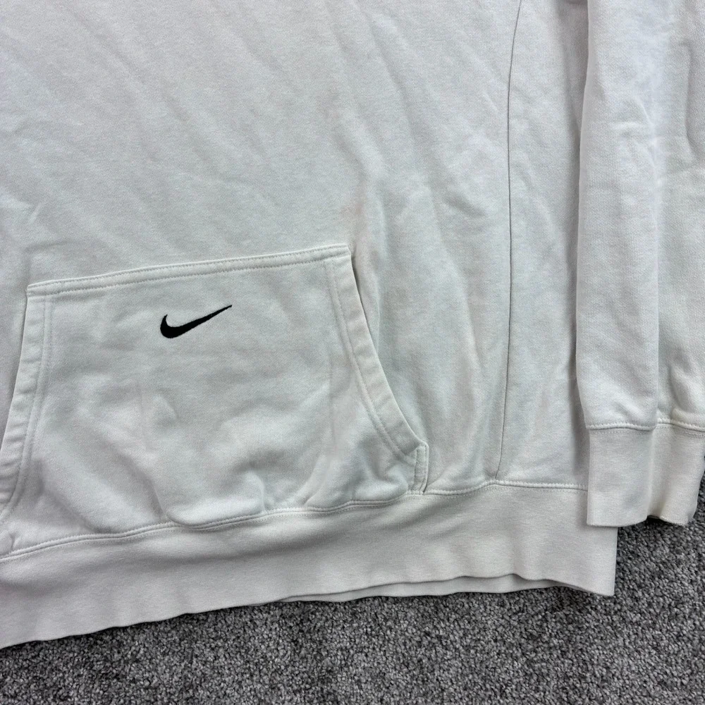 Vintage Nike Cornerstone Basketball Hoodie Mens L White Center Swoosh Sweatshirt